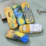 Oil Painting Vintage Glasses Case Printed Fashion Glasses Storage Box Pressure-resistant And Portable