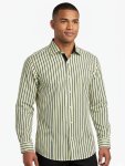 Mens Linen Long Sleeve Shirt In Lime And Black - Lime And Black 3XL