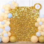 1PC 1 2 Meter High-quality Small Square Rain Curtain Party Background Decoration Sequins Pneumatic Buckle Board Birthday Party B