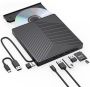 External DVD Drive 8-IN-1 4 USB Ports & 2 Tf/sd Card Slots