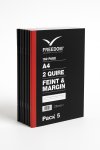 Freedom Stationery Hard Cover A4 Pack Of 5 Counter Book 2 Quire 192 Pages Feint & Margin