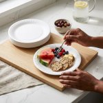 Disposable White Round Paper Plates 230MM 20 Pack - 50PCS