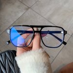 Double Bridge Large Frame Clear Lens Glasses Leopard Fashion Computer Glasses Spectacles For Women Men