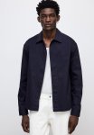 Regular Fit Twill Overshirt - Navy Blue