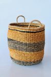 Black & Natural Orange Sea-grass Basket