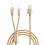 Romoss 2IN1 USB To Lightning & Micro USB Cable 1.5M - Gold