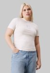 Calvin Klein Plus Diffused Ck Regular Tee - Ivory