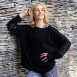 Ethereal Edge Long Sleeve Top Black - L Black