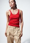 Ribbed Vest Top - Red