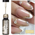 Mirror Metallic Gel Nail Polish Liner - 5ML Lead-free & Scent-free For Acrylic Nails Cyber Punk French Designs
