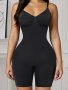 Women's Solid Color Body Shaper: Tummy Control Seamless Bodysuit With Butt Lifter And Snap Crotch - Hand Wash Only