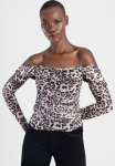 Sissy Boy Ruched Mesh Top - Leopard Print