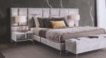 Jazz Grey And Rose Gold Bed With Pedestals Only
