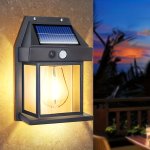 1 2 4PCS Outdoor Solar Tungsten Wall Light With Motion Sensor Solar LED Security Light For Patio Exterior Deck Porch Barn Garage