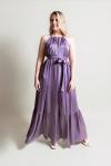 De Chine Frill Dress - One Size Fits All Lilac