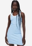 Ribbed Bodycon Dress - Light Blue