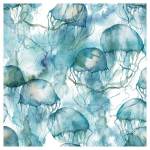 Blue Ocean Watercolour Jellyfish Scatter Cushion