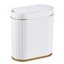 Motion Sensor Trash Can 2 Gallon Slimline With Gold Trim For Bathroom