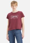 Levi's Graphic Boxy Tshirt Za - Rope Wonky Bw Burgundy