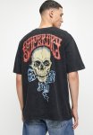 Biker Rock Graphic Loose Tee - Heavy Metal Black