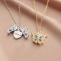 1PC Fashion Classic Openable Butterfly Pendant Necklace Lettering I Love You Romantic Proposal Valentine's Day Gift Jewelry