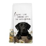 Yorhifa Farmhouse Black Labrador Retriever Kitchen Dish Towel Labrador Retriever Gifts For Men Women Farm House Live Like Someon