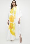 Printed Satin Kaftan Dress - Yellow Painted People.