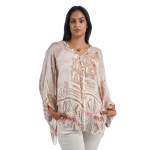 Abstract Border Silk Double Layered Shirt - Stone Free