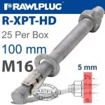 R-xpt Hot Dip Galvanized Throughbolts M16X100MM X25 Per Box