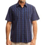 Jeep Mens Short Sleeves Yardye Check Shirt Navy Multi - Navy Multi 2XL