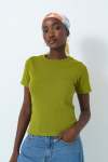 Ribbed T-Shirt - L Green