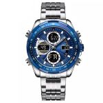 Dual Time Exclusive Edition Sliver With Blue Dial Watch For Men