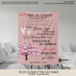 Fleece Blanket Believe In Yourself Pink