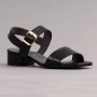 Toni Leather Block Heel Sandal - Black - 8