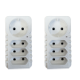 4 X 2 Pin Plug Adaptor 250V~ 16A Pack Of 2