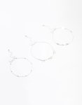 Silver Bow & Chain Mixed Anklets 3-PACK