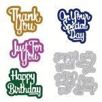 1PC Metal Cutting Dies Stencils Paper Art Embossing Cutting Template For Scrapbook Happy Birthday Greeting Statement Card Making