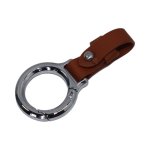 Chrome Keyring With Brown Leather Strap - Autostyle Motorsport South Africa
