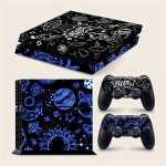 PS4 Blue & Black Galactic Vinyl Skin Set - Anti-scratch Self-adhesive Console And Controller Decals For Playstation 4 Accessorie