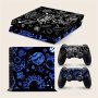 PS4 Blue & Black Galactic Vinyl Skin Set - Anti-scratch Self-adhesive Console And Controller Decals For Playstation 4 Accessories