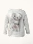 Plus Size Kawaii Sweatshirt Women's Plus Cat Print Long Sleeve Round Neck Sweatshirt