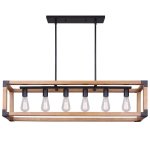 Ori Wood And Metal Chandelier Light Natural