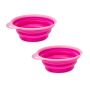 15CM Silicone Collapsible Feeding Bowls For Pets - Cat & Dog Bowl Set Of 2 - Pink