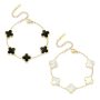 Feasnow Clover Bracelets For Women 18K Gold Plated 4 Leaf Clover Bracelet Gold Silver Black White Red Cute Lucky Bracelets Jewelry Gifts Trendy For Wo