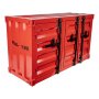 Tork Craft Metal Container Storage Box 1000 X 400 X 600 Mm Red 3 Door Single Shelf Mer MSB001