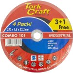 Tork Craft 3 + 1 Free Industrial Metal Cutting Discs 230 X 1.8 X 22.2MM Combo 101