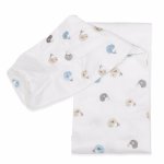 Baby Birds Cot Bumper Cover - Blue
