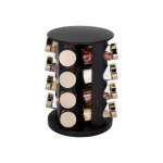 Smte Optic Stainless Steel Rotating Spice Rack 16 Piece Black & Gold With Keychain