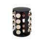Smte Optic Stainless Steel Rotating Spice Rack 16 Piece Black & Gold With Keychain