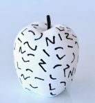 Apple White Black Design 11X9CM